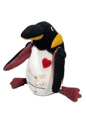 Nook Nook Peabody Penguin Plush Toy with Heart Design - Handcrafted from Thailan